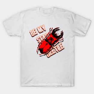 stag beetle popart with text be my stag beetle T-Shirt